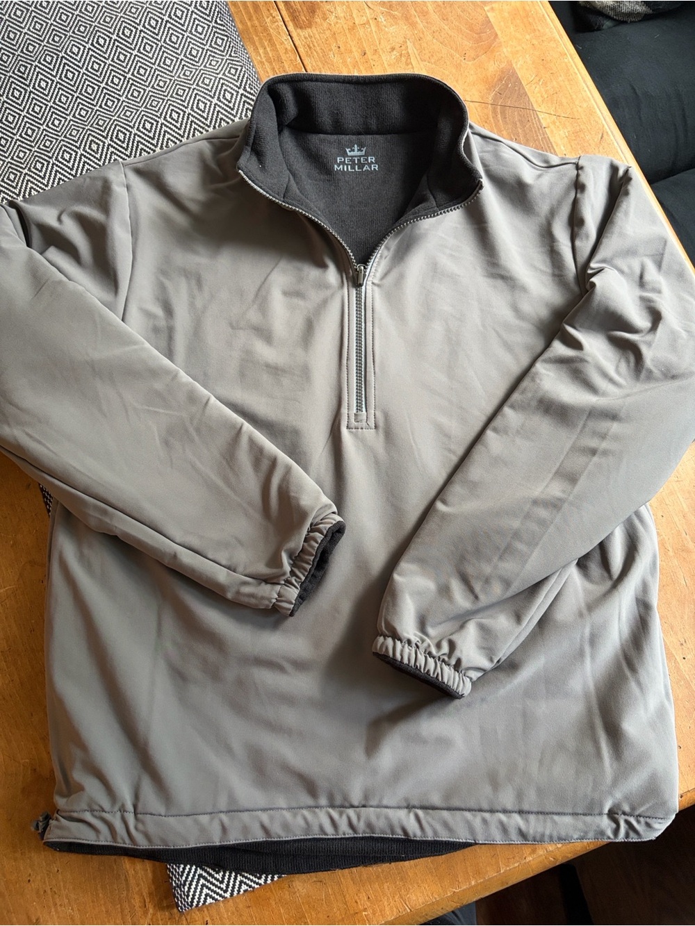 Peter Millar Gray Quarter-Zip Pullover